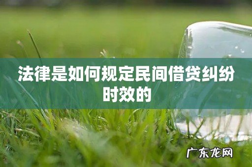法律是如何规定民间借贷纠纷时效的