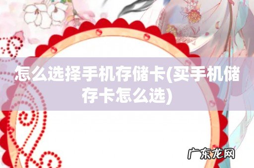 买手机储存卡怎么选 怎么选择手机存储卡