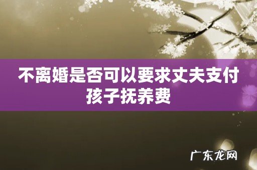 不离婚是否可以要求丈夫支付孩子抚养费