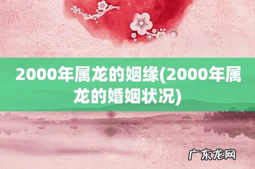 2000年属龙的婚姻状况 2000年属龙的姻缘