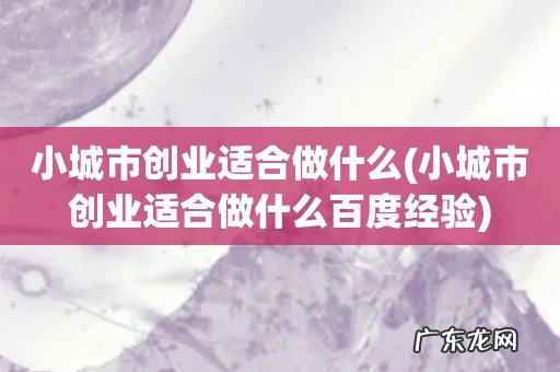小城市创业适合做什么百度经验 小城市创业适合做什么