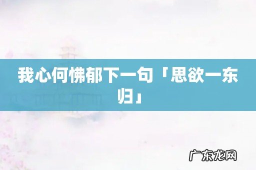 我心何怫郁下一句「思欲一东归」