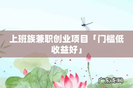 上班族兼职创业项目「门槛低收益好」
