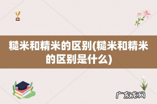 糙米和精米的区别是什么 糙米和精米的区别
