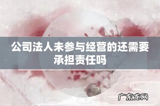 公司法人未参与经营的还需要承担责任吗
