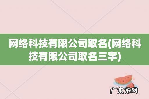 网络科技有限公司取名三字 网络科技有限公司取名
