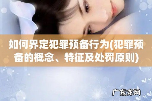 犯罪预备的概念、特征及处罚原则 如何界定犯罪预备行为