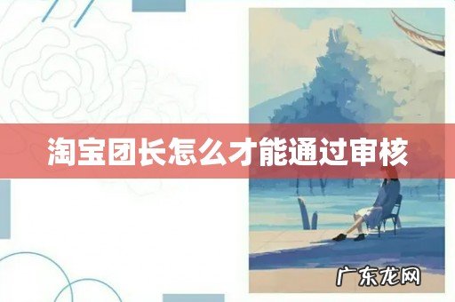 淘宝团长怎么才能通过审核