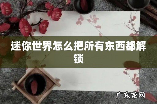 迷你世界怎么把所有东西都解锁