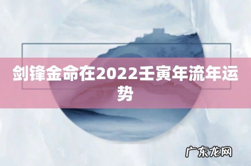 剑锋金命在2022壬寅年流年运势