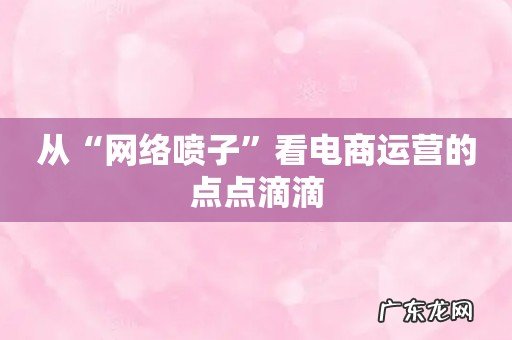 从“网络喷子”看电商运营的点点滴滴