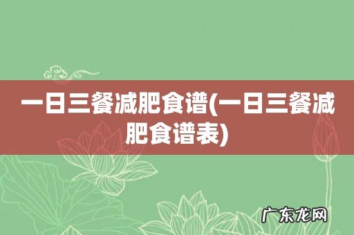 一日三餐减肥食谱表 一日三餐减肥食谱