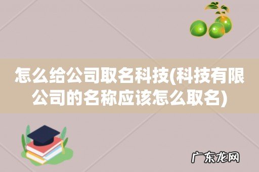 科技有限公司的名称应该怎么取名 怎么给公司取名科技