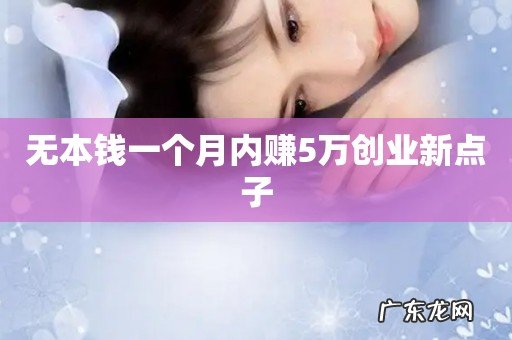 无本钱一个月内赚5万创业新点子