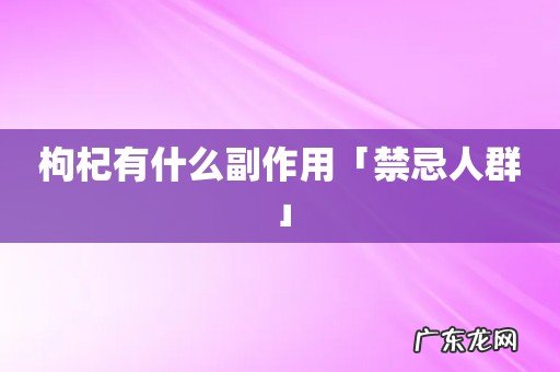 枸杞有什么副作用「禁忌人群」