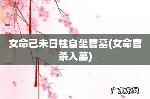 女命官杀入墓 女命己未日柱自坐官墓