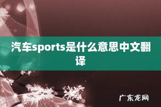 汽车sports是什么意思中文翻译