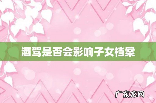 酒驾是否会影响子女档案