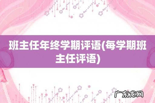 每学期班主任评语 班主任年终学期评语