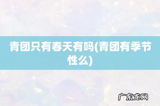 青团有季节性么 青团只有春天有吗