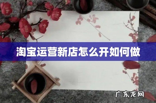 淘宝运营新店怎么开如何做