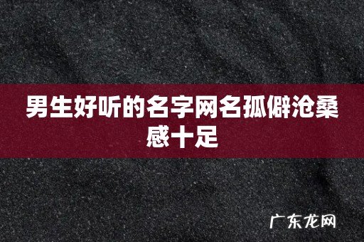 男生好听的名字网名孤僻沧桑感十足