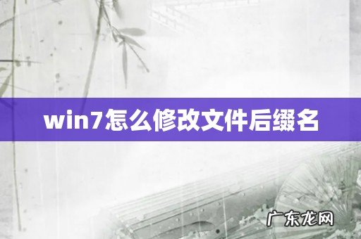 win7怎么修改文件后缀名