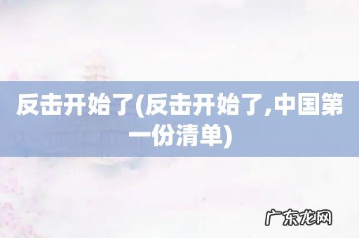 反击开始了,中国第一份清单 反击开始了