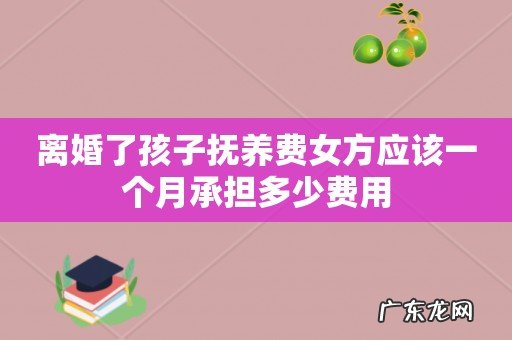 离婚了孩子抚养费女方应该一个月承担多少费用