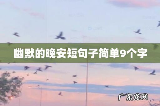 幽默的晚安短句子简单9个字