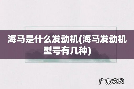 海马发动机型号有几种 海马是什么发动机