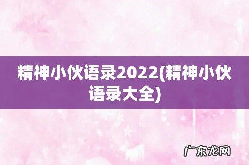 精神小伙语录大全 精神小伙语录2022