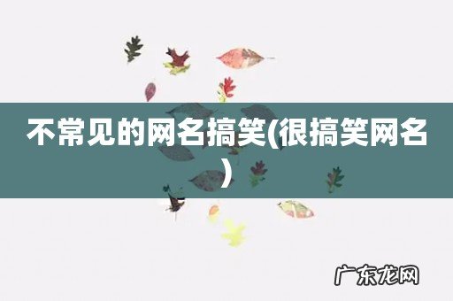 很搞笑网名 不常见的网名搞笑