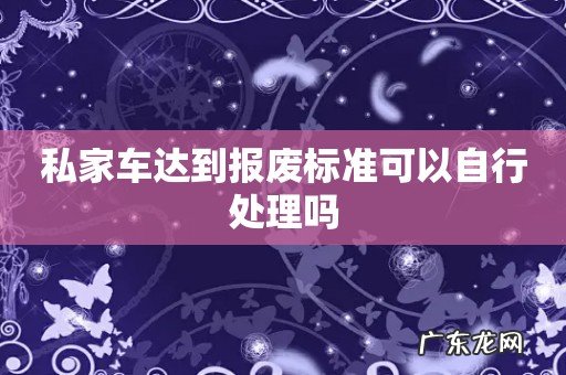私家车达到报废标准可以自行处理吗