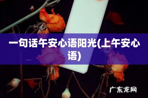 上午安心语 一句话午安心语阳光