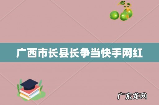 广西市长县长争当快手网红