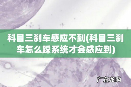 科目三刹车怎么踩系统才会感应到 科目三刹车感应不到