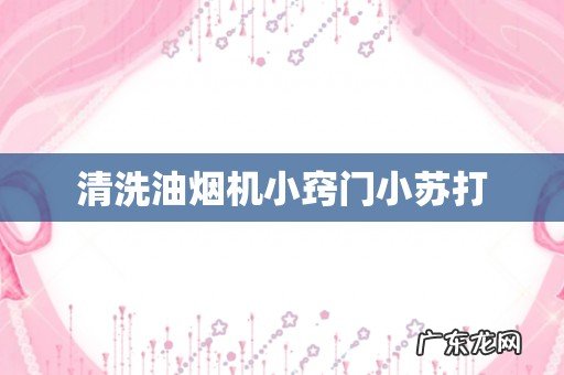 清洗油烟机小窍门小苏打