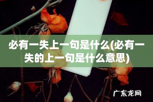 必有一失的上一句是什么意思 必有一失上一句是什么