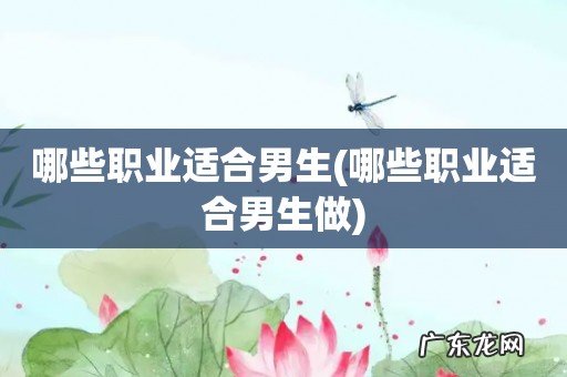 哪些职业适合男生做 哪些职业适合男生