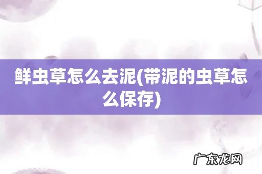 带泥的虫草怎么保存 鲜虫草怎么去泥