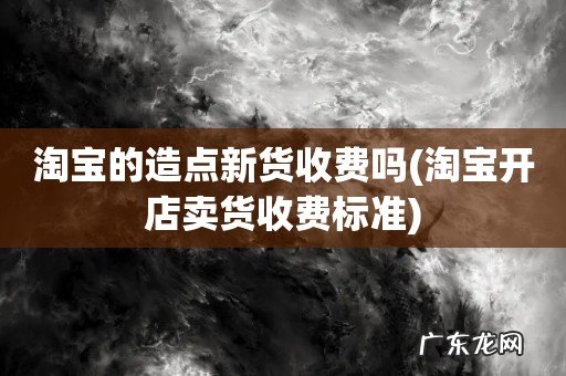 淘宝开店卖货收费标准 淘宝的造点新货收费吗