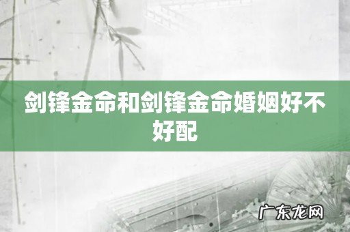 剑锋金命和剑锋金命婚姻好不好配