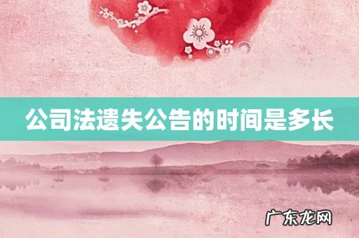 公司法遗失公告的时间是多长