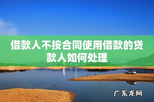 借款人不按合同使用借款的贷款人如何处理
