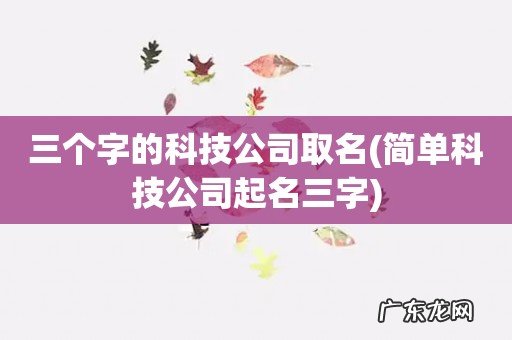 简单科技公司起名三字 三个字的科技公司取名