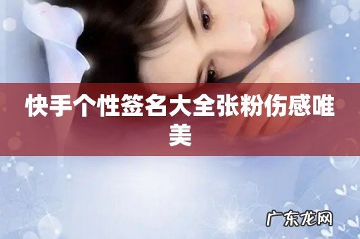 快手个性签名大全张粉伤感唯美