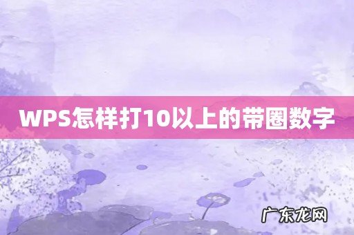 WPS怎样打10以上的带圈数字