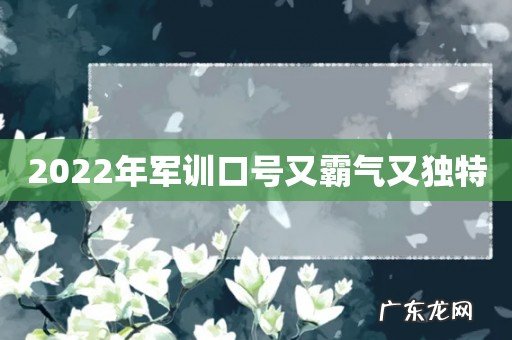2022年军训口号又霸气又独特
