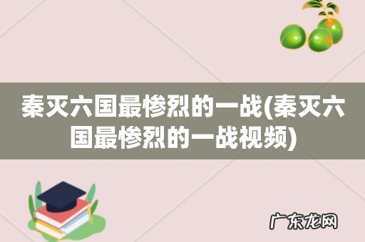 秦灭六国最惨烈的一战视频 秦灭六国最惨烈的一战